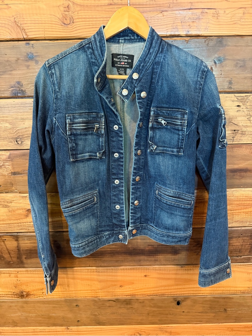 Ralph Lauren Vintage Women's Indigo Denim Snap Jacket - S/M
